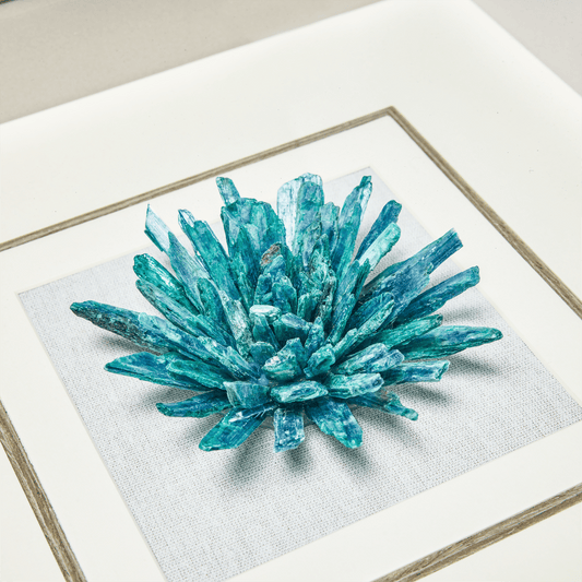 Aqua Aura Minerals – Artisan Crystal Grid on Charcoal Belgian Linen - Jemento