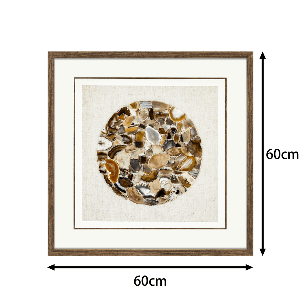 Earth's Canvas – Handwoven Linen Framed with Natural Agate Specimens - Jemento