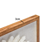Detail der 3 cm Rahmentiefe, hochwertiges braunes Holz
