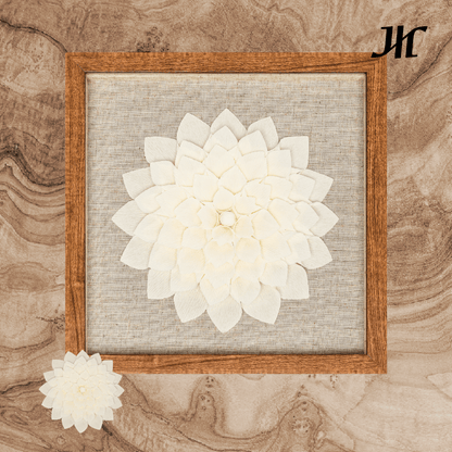 Handgefertigte Crêpe - Papier Blume 3D Wanddeko - Jemento