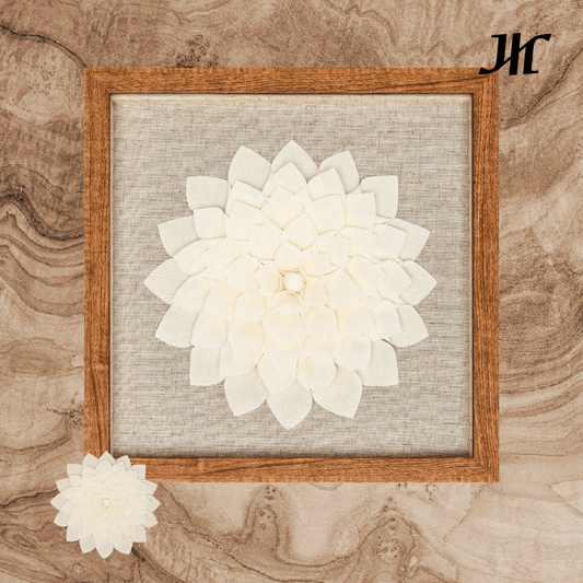 Handgefertigte Crêpe - Papier Blume 3D Wanddeko - Jemento