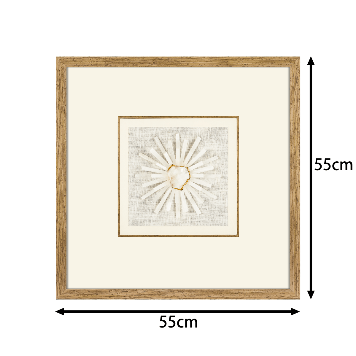 Handgeschliffener Mondstein - Selenit in Zen - Weiß Leinenfassung - Jemento