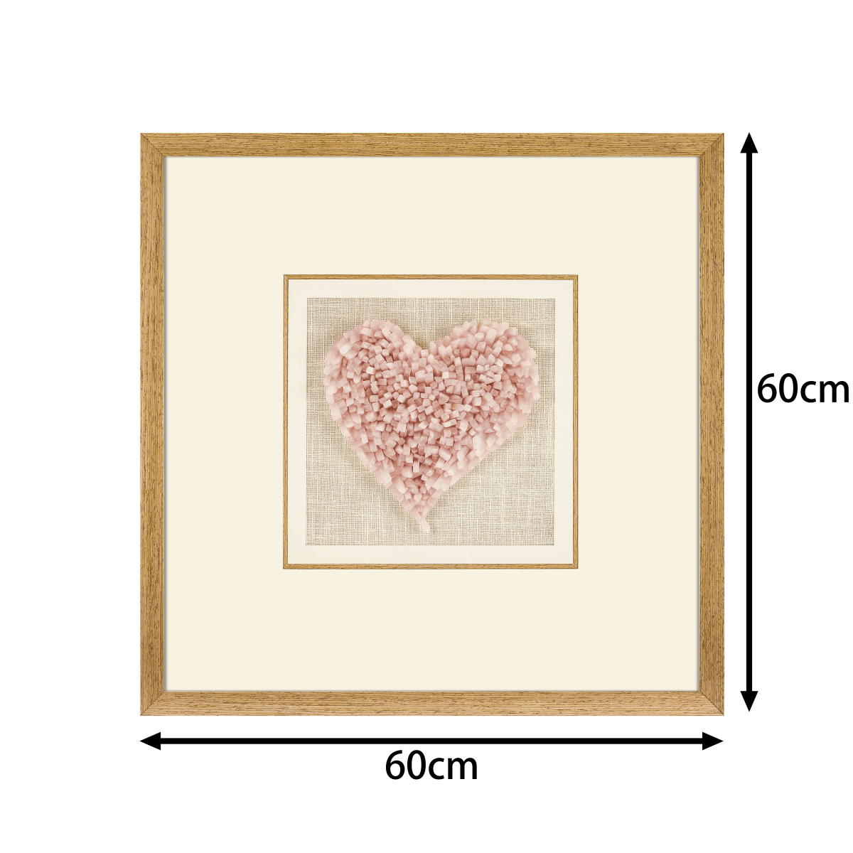 Handgeschnitztes Rosenquarz - Herz in Sanftrosa Wandkunst - Jemento