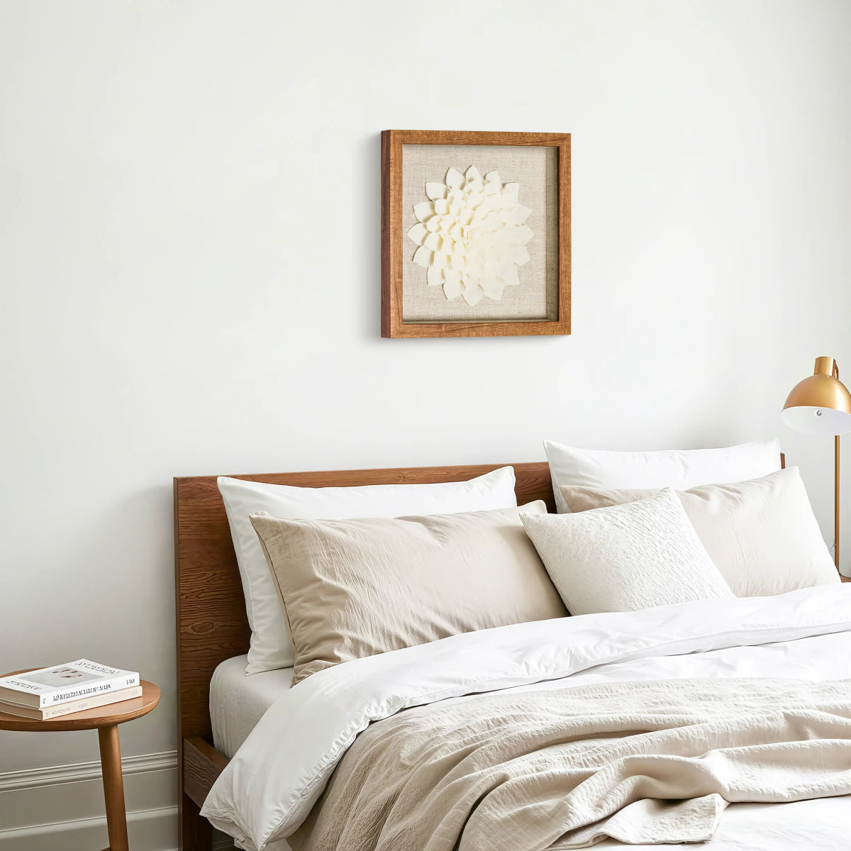 Handgeschöpftes Toskanapapier auf Leinen in Rustikaler Holzfassung - Jemento