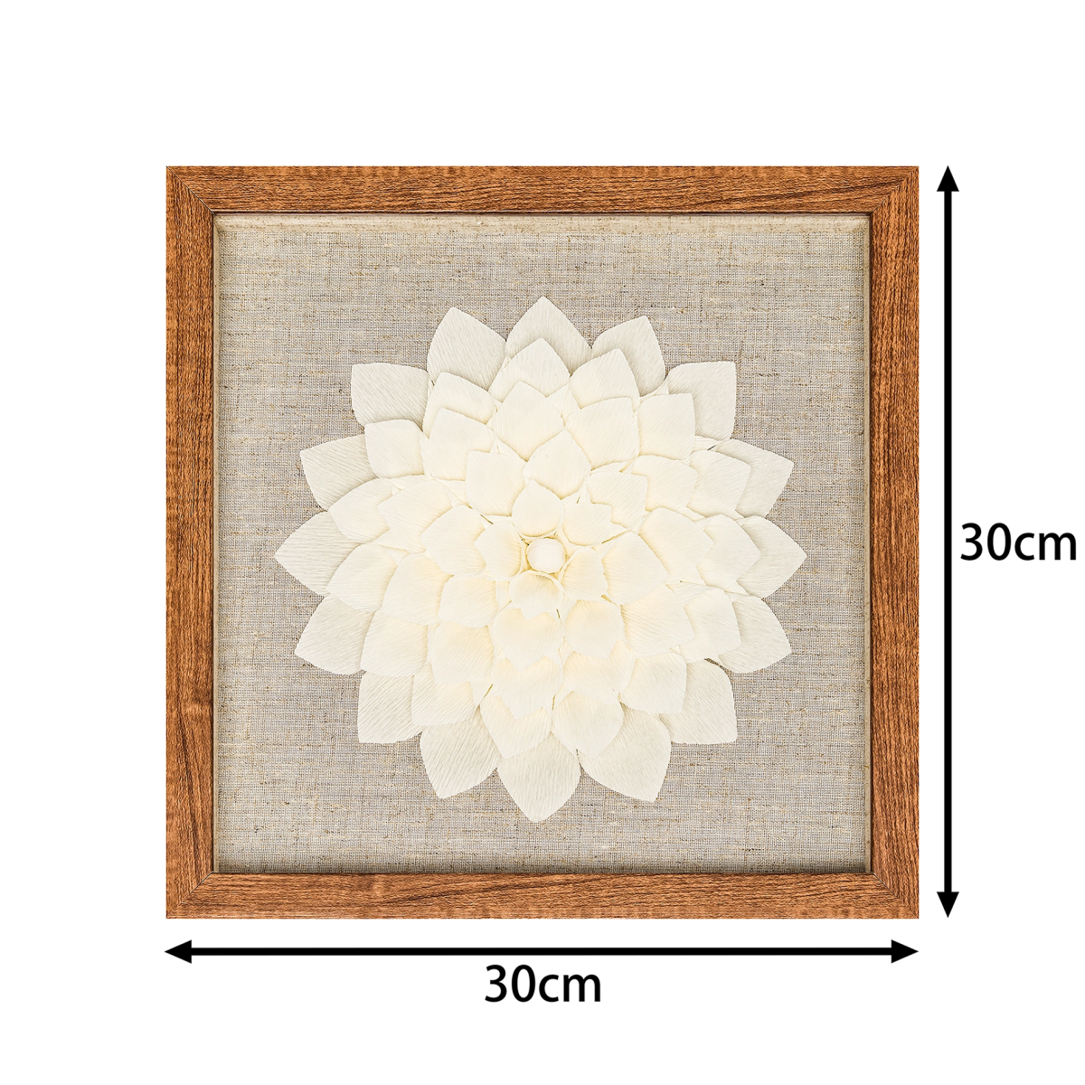 Handgeschöpftes Toskanapapier auf Leinen in Rustikaler Holzfassung - Jemento