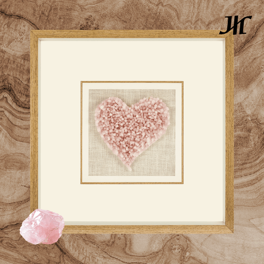 Herzförmige Rosa Quarz Wanddeko Skulptur - Jemento