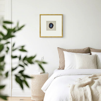 Luxuriöse Achat & Gold Komposition auf Naturleinen Wandkunst - Jemento