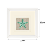 Abmessungen 22x22cm quadratisches Seestern Wandbild grün mit Passepartout - Jemento