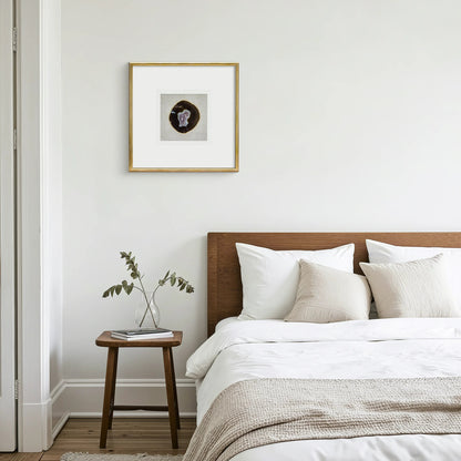 Natürlicher Achat mit Goldakzenten auf Leinen in Goldrahmen Wandbild - Jemento