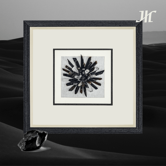 Schwarz - Achat mit Kristallen 3D Wanddeko - Jemento